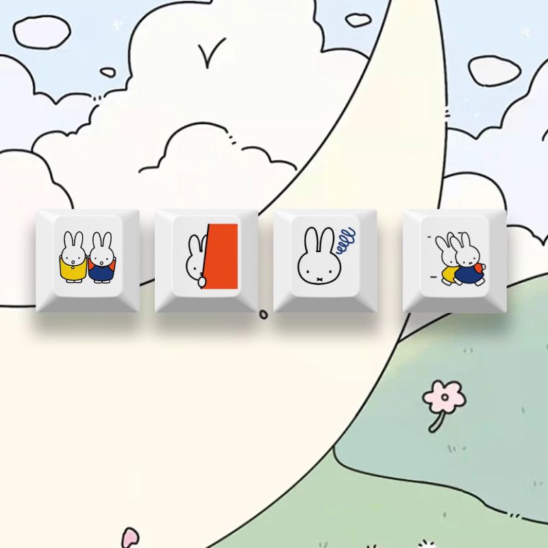 New Miffy rabbit cartoon cute  - Custom Keycaps review and price