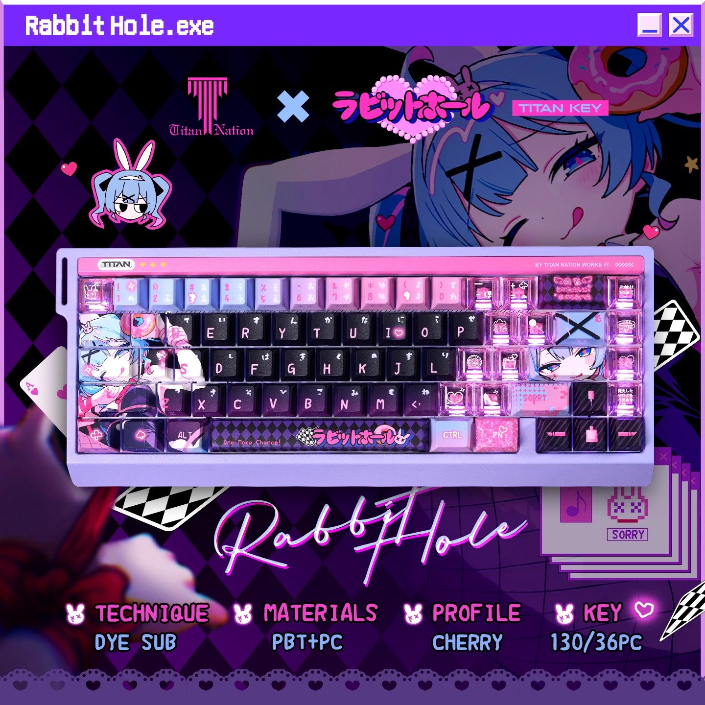 Anime Rabbit Hole Theme Custom - Pc Gaming Set review and price