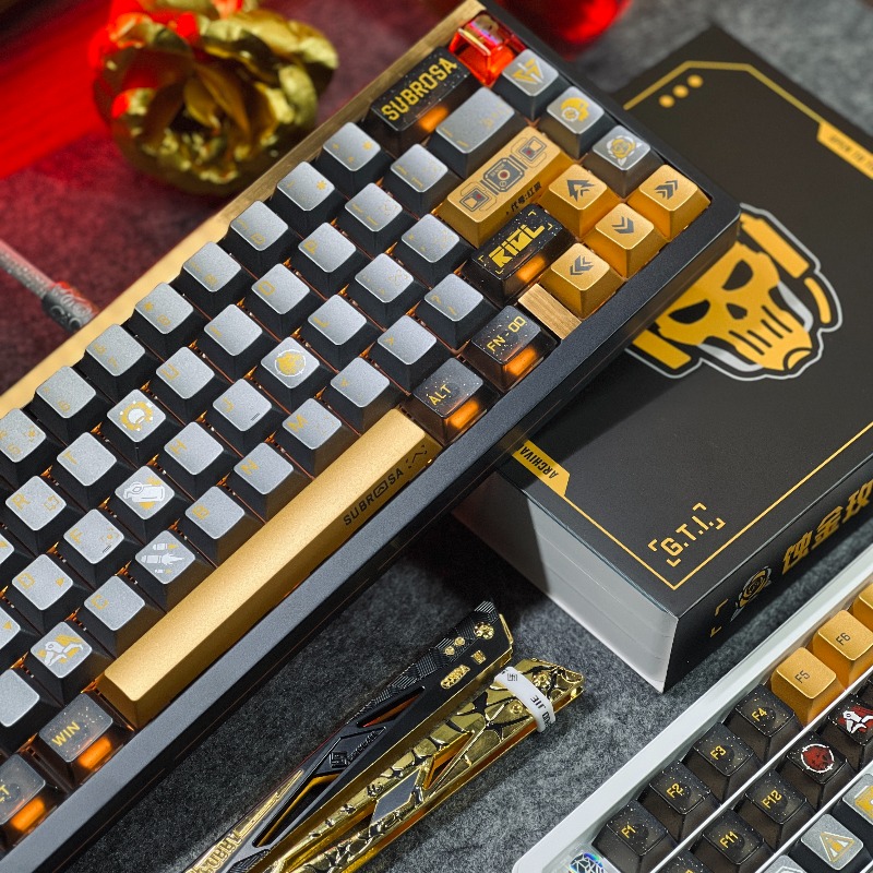 Golden Rose Theme Keycaps Set  - Pc Gaming Set review and price
