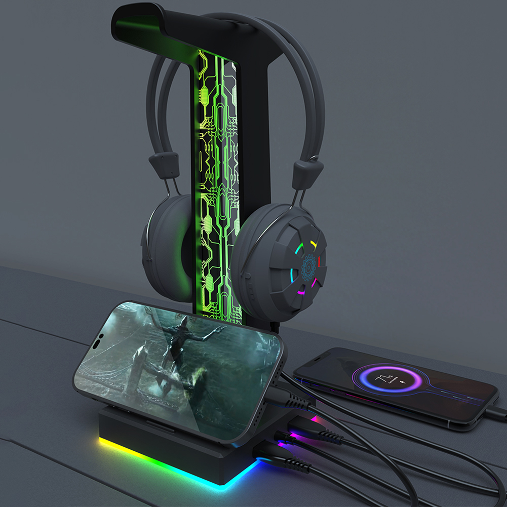 RGB Gaming Headphone Stand Dua - Pc Gaming Desktop review and price